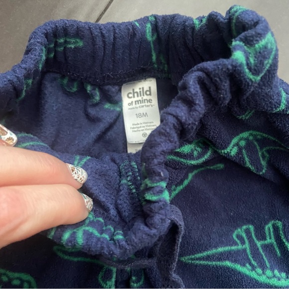 COM by Carter’s Part dinosaur fleece sweats set: sweatshirt & joggers size 18M - Picture 6 of 7